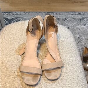 Kelly & Katie Nude Ankle Strap Heels